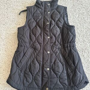Talbots Black Quilted Vest